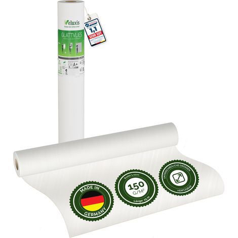 Vliestapete Raufasertapete – Feine Gewebestruktur 8er Set, 8 x 10,05 m x 0,53 m, überstreichbar, atmungsaktiv, Wandtapete Made in Germany – Veluxis