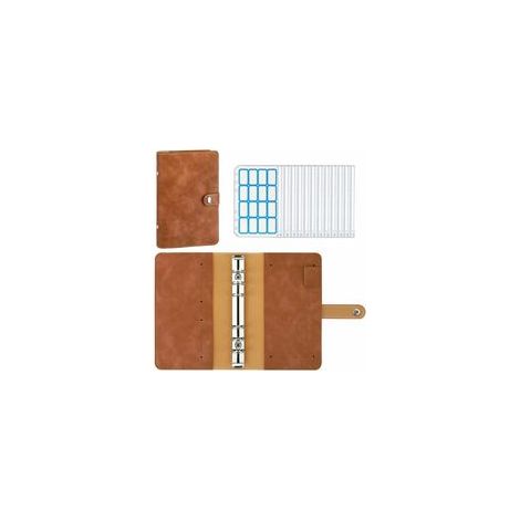 Porte-documents A6 en cuir PU, 12 pochettes transparentes, 6 classeurs à anneaux – (1/5)