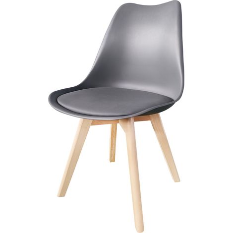 MAURY'S SEDIA DA ARREDO GREY CON CUSCINO E GAMBE IN LEGNO