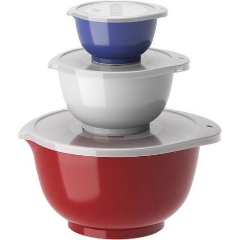 Rosti - Margrethe Mixing Bowl French Set – 6 Pieces – 0.25 + 0.75 + 3 Litres – Red, White, Blue