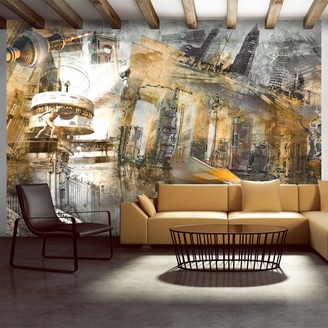 Fotomurale - Berlino - collage (arancione) - 350x245 (1/4)