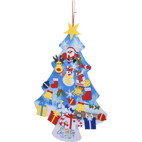 Ensemble de sapin de Noël en feutre détachable, décorations murales et de porte à faire soi-même pour enfants (1/5)