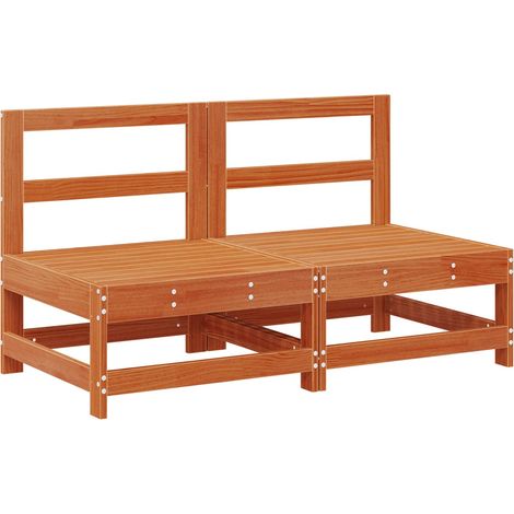 Garten Mittelssofa Massives Kiefernholz Wachsbraun vidaXL