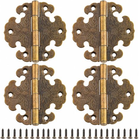 Vierteiliges Set chinesischer und europäischer Möbelscharniere im Retro-Stil – Retro-Bronze-Scharniere, geeignet für Schranktüren, Holzschränke und Bücherregale – Inspiriert vom Retro-Stil, inklusive (1/5)
