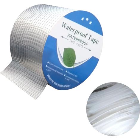 Ruban Butyle Etanche 5 m x 100 mm , Ruban Imperméable ,Bande de Scellage en Papier D'aluminium ,1 mm D'épaisseur , pour la Toiture, Fuite de Tuyaux, Toit en Hangar (1/5)
