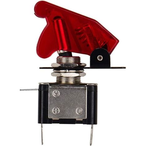 Interrupteur à bascule 12V lumière rouge, 12V 20A voiture SPST dôme antibrouillard Rocker interrupteur à bascule ON/OFF SPST LED couvercle rouge (1/5)