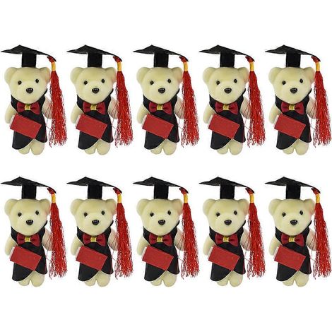 Lot de 10 peluches fleuries pour la remise des diplômes (promotion 2021), cadeau idéal pour la cérémonie de fin d'études.-12X8X3CM (1/3)