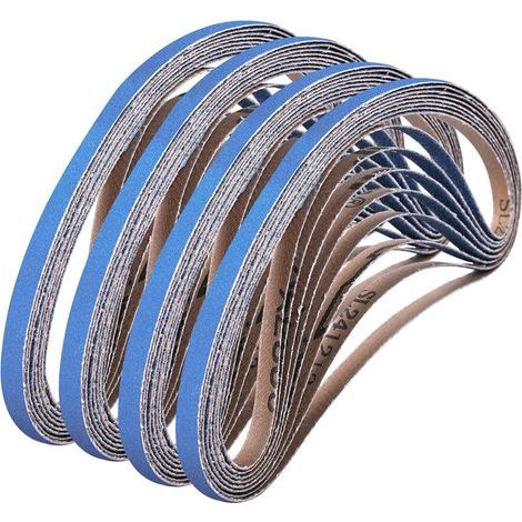 Bandes Abrasives - 9 x 533 mm - Grain 180 - Pour Ponceuse à Bande - Métal Bois - 30 Pièces (1/5)