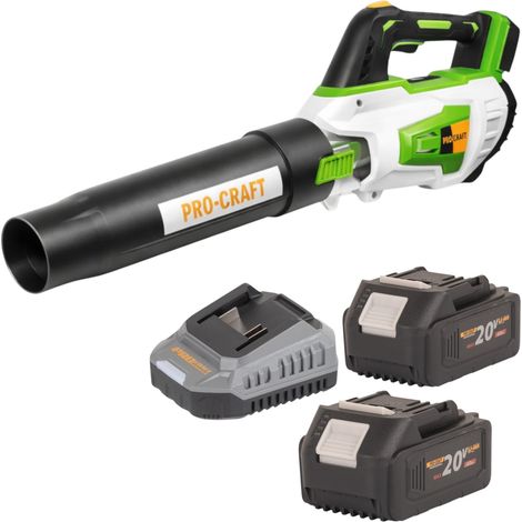 Soplador de hojas a batería Procraft PB20 20 V TURBO + 2 baterías de 4,0 Ah + cargador