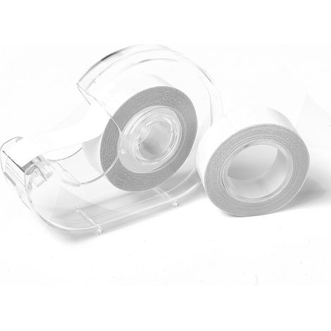 Ruban adhésif double face transparent pour vêtements, idéal pour robes, vêtements et usage médical. Lot de 2 rouleaux de 10 m. (1/5)