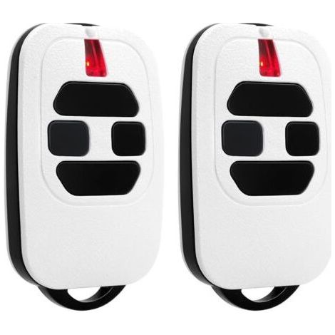 ALLIANDISLot de 2 télécommandes de portail 433,92 MHz compatibles avec les télécommandes de porte de garage GTI2/4, GT2/4, Mio TR2/4, Mio TR2N/4N (2, blanches) (1/5)