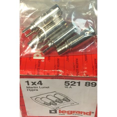Legrand 052189 - Martin Lunel Hypra - Terminales de caja de cableado de plástico 4 x 16A