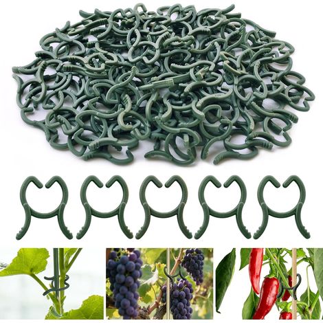 Plant Clips, 100 PCS Tomato Clips, Tomato Clip, Clip di Supporto Impianto, Reusable Green Climbing Plant Clip for Tomatoes, Vegetables, Fruits (1/5)