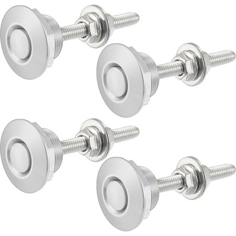 Silberfarbener Stoßfänger-Schnellverschluss, Aluminiumlegierung, Motorhauben-Stiftverriegelung, Druckknopf, Motorhaube – 4 Stück (1/5)