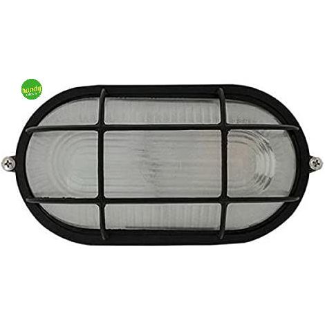 Applique da esterno ovale Green Light efesto c/palp. nero (1/2)