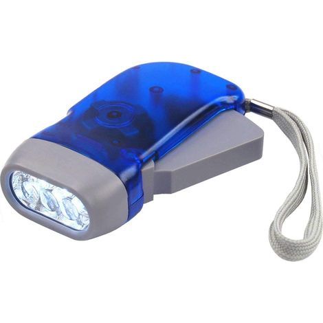 Torche de presse manuelle - Articles de jardinage- Lampe de poche Dynamo à 3 Led pour le Camping, le hicking, l’automne et le survivalisme- Aucune batterie Requise, écologique et rechargeable. (1/5)