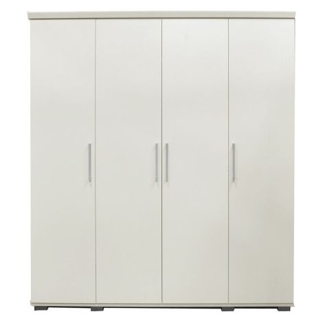 Armario, guardarropa, colección TOM, 4 puertas 160 cm, ropero integrado color blanco. (1/5)