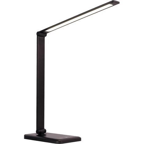 Lámpara de escritorio LED regulable, lámpara de mesa con 5 modos de color y 5 niveles de brillo ajustables, lámpara de mesita de noche con puerto USB de carga y función de temporizador, control táctil (1/5)