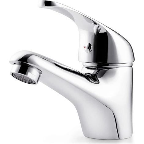 Waschtischarmatur, Einhebel-Waschtischmischer, Badarmatur, Keramikkartusche, Messing-Chrom (1/4)