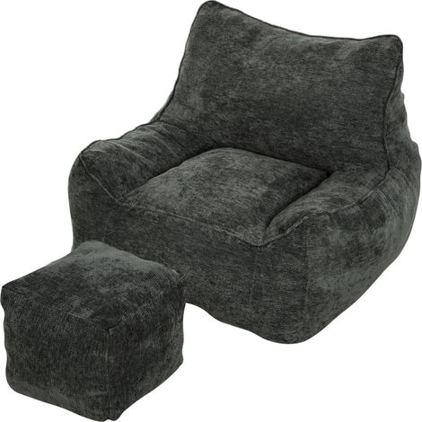 Fauteuil relax - Fauteuil de sol avec repos-pieds, fauteuil Cloud sans cadre en chenille, avec dossier et accoudoirs (1/5)