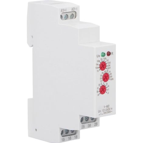 Relais temporisé multifonctionnel intelligent sur rail DIN, interrupteur temporisé AC DC 12-240 V (1/5)