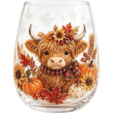 Ensemble de tasses en verre « Récolte d'automne » - Mug artistique de Noël - C - 301-400 ml