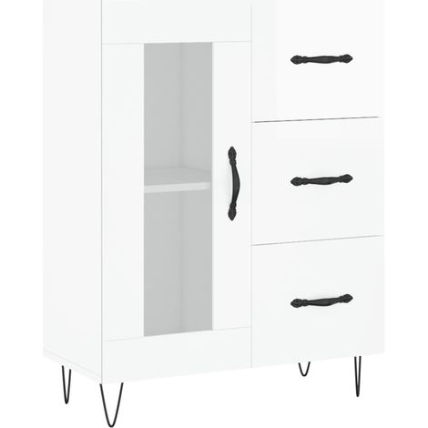 Sideboard/Anrichte/Buffet Hochglanz-Weiß 69,5x34x90 cm Holzwerkstoff LXWW844458 (1/5)