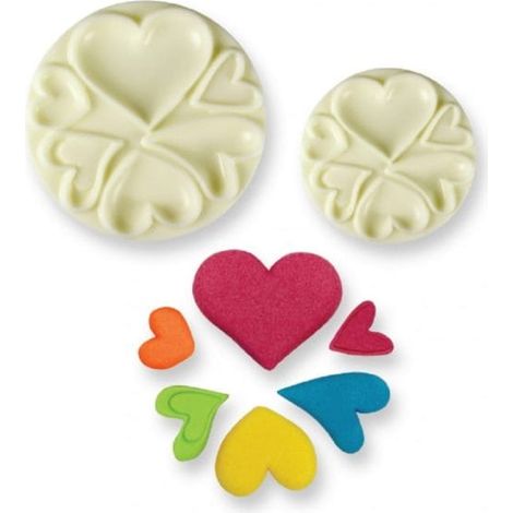 Moldes de pasta de azúcar con forma de corazón, 2 unidades.