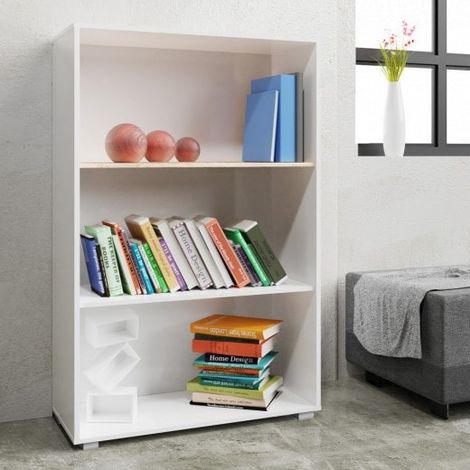 Étagère 115 cm de haut Colonne bibliothèque Couleur blanche (1/4)