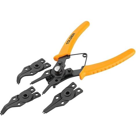 Pinza seeger 4 en 1 con cabezales intercambiables