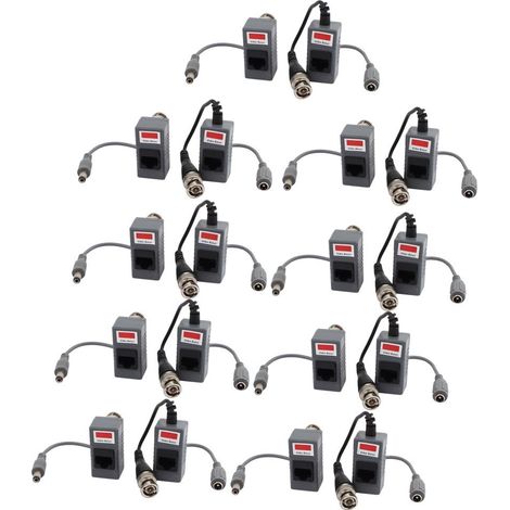 Adaptateur câble coaxial, 9 paires, caméra vidéosurveillance, balun vidéo (1/5)