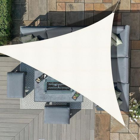 Sonnensegel Dreieckig Wasserdicht 3x3x3m UV Schutz Garten 3x3x3 Creme (1/5)