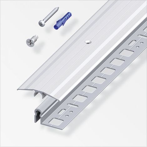 alfer Übergangs-Profil, 46 mm + Träger-Profil alfer®-fix 0.9 m, 9.5 x 46 mm Metall- und Stahlprofile (1/2)