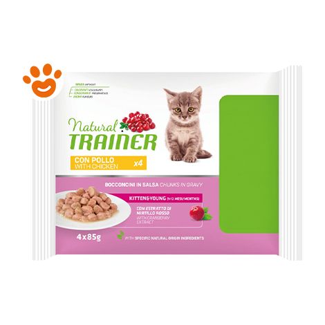 Gatto Bocconcini Flowpack Kitten 4x85gr Natural Trainer (1/4)