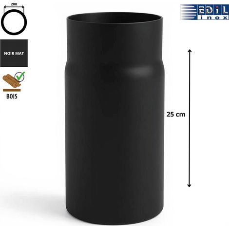 Élément droit 25 cm émaillé noir mat Ø200 Edilinox (1/3)