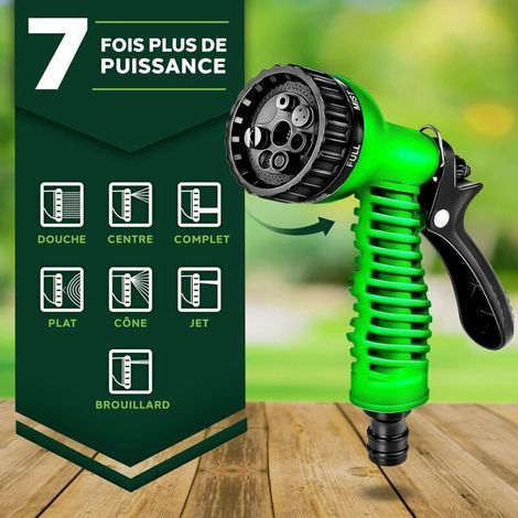 pair Tuyau d'arrosage flexible et extensible, tuyau d'arrosage rétractable (7,5 m)