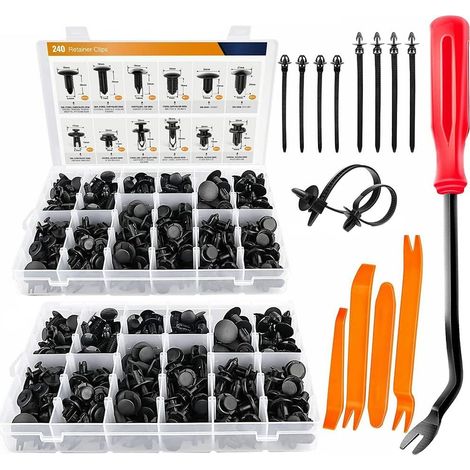480pcs Clips de rivets de retenue de pare-chocs de voiture avec outils de retrait de fixation, clip de fixation de pare-chocs (1/5)
