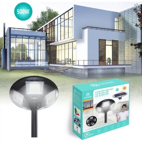 Linq - Luce Lampione Faro Giardino Stradale Crepuscolare Pannello Solare 500 W Led-8447 - (1/3)