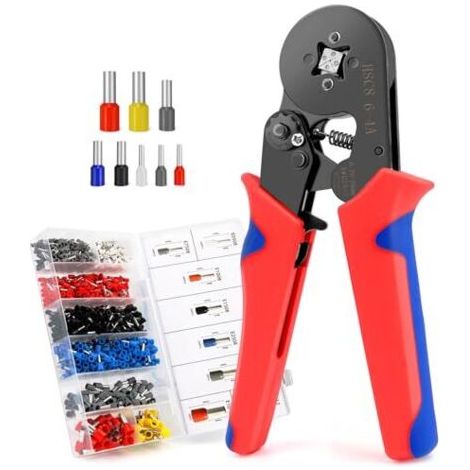 Crimping pliers, electric crimping pliers, 1300 crimp terminals 0.25–10 mm² – crimping pliers for electrical installations and vehicle repairs, DIY tool--DTEKGAZ