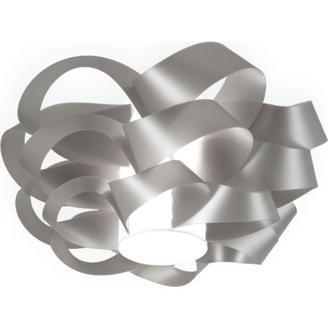 Plafoniera due luci CLOUD Argento diametro 75x h36 cm (1/2)