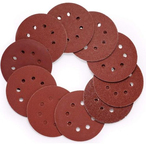 80 Schleifscheiben, 125 mm Körnung, 8-Loch-Rundschleifscheiben, Schleifpapier für Schleifmaschinen, Körnungen 40/60/80/100/120/150/180/240/320/400 zum Schleifen, Polieren und Entrosten