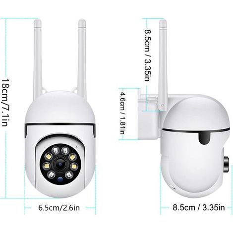 Caméra de surveillance WiFi extérieure 1080P – Vision nocturne couleur – Rotation 360° – Suivi intelligent des mouvements – Étanche (1/4)