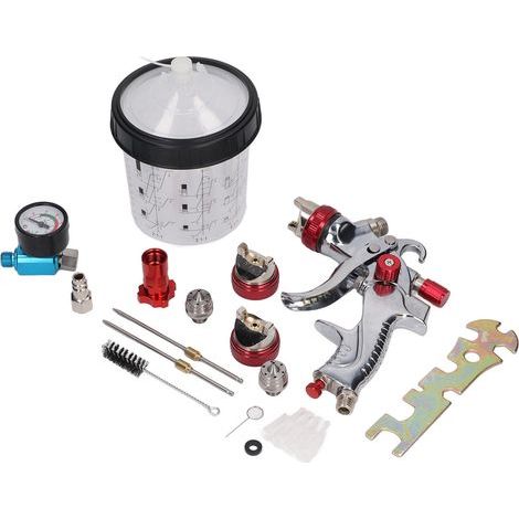 Pistolet à Peinture HVLP pour Voiture avec Kit de Buses 1.4mm, 1.7mm, 2.0mm et Raccord d'Air G1/4 (1/5)