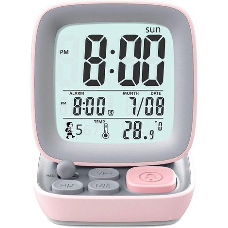 Réveil silencieux 500 mAh - Rechargeable par USB, affichage numérique élégant avec fonctions de répétition, température et date (1/5)