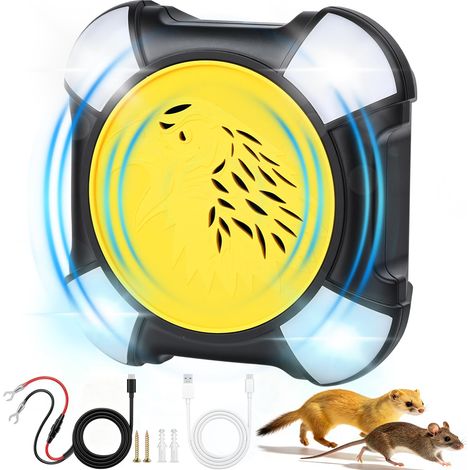 Anti Martre Voiture,Anti Fouine Voiture,Répulsif Souris Ultrason avec Flash LED,Repulsif Rongeur pour Voiture,Anti Rongeur (1/5)