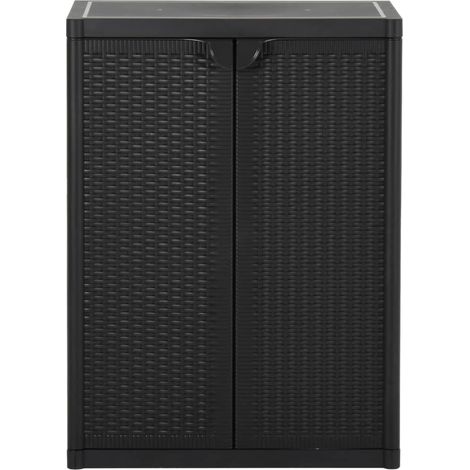 GBLY Gartenschrank Schwarz 65x45x88 cm PP Rattan-Optik