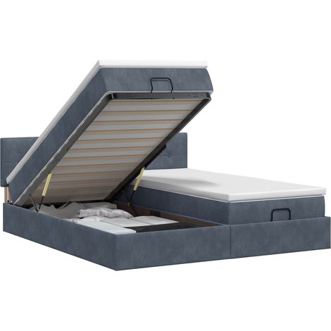 Maison Exclusive - Letto ottomano con materasso 2 pz Grigio Scuro Velluto (1/5)