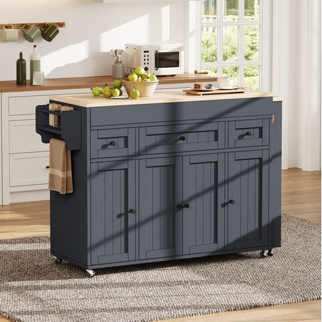Mueble cocina con ruedas extensible 190,6 cm OKMYHOME (1/5)