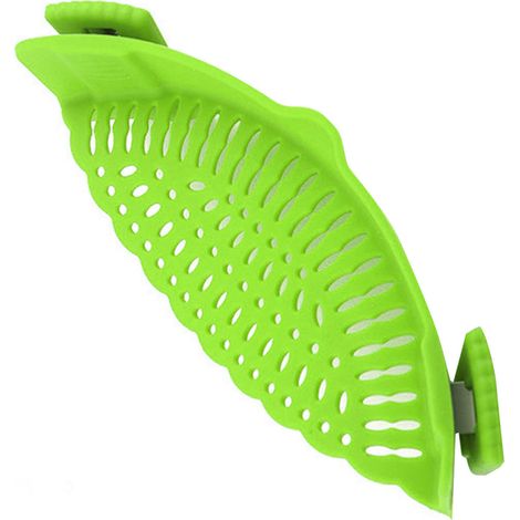 Passoire à pince Snap N Strain en silicone pour casseroles, viande, légumes, fruits, accessoire de cuisine vert (1/5)