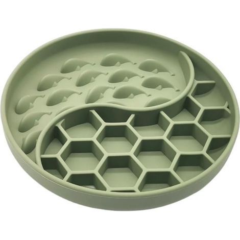 Runder, wabenförmiger Futternapf für Hunde, individuell gestaltbar, für Wasser- und Futtermischung, einzigartiges Silikon-Puzzle-Futternapf-Set (1/4)